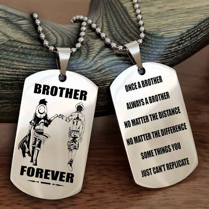 DRB Customizable engraved dog tag double sided gift from brother - Brother Forever Once A Brother Always A Brother