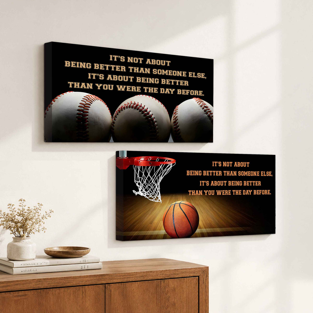 Combo Canvas It's About Being Better Than You Were Yesterday - 2 Pieces Canvas