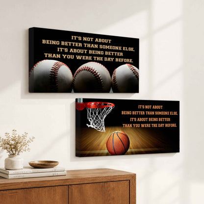 Combo Canvas It's About Being Better Than You Were Yesterday - 2 Pieces Canvas