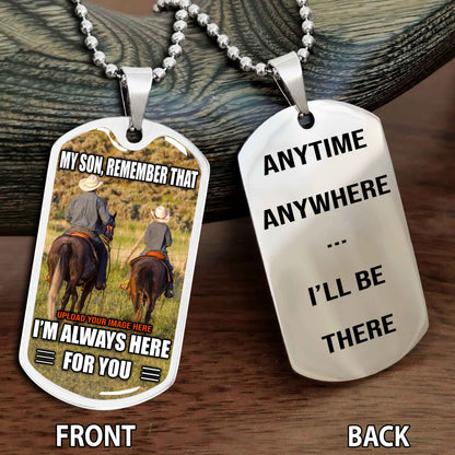 Personalized Double Side Graphic Dog Tag Gift For Your Son With Motivation Message Best Gift From Father To Son