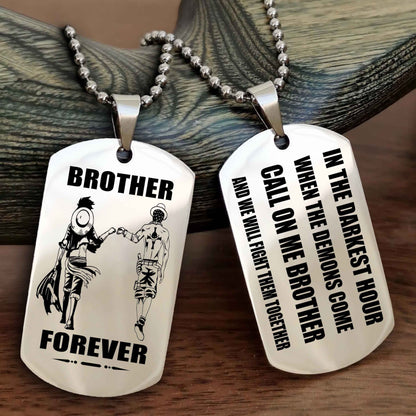 Viking Engraved Double Sided Dog Tag Call On Me Brother NAG Brothers Forever We Will Fight Them Together