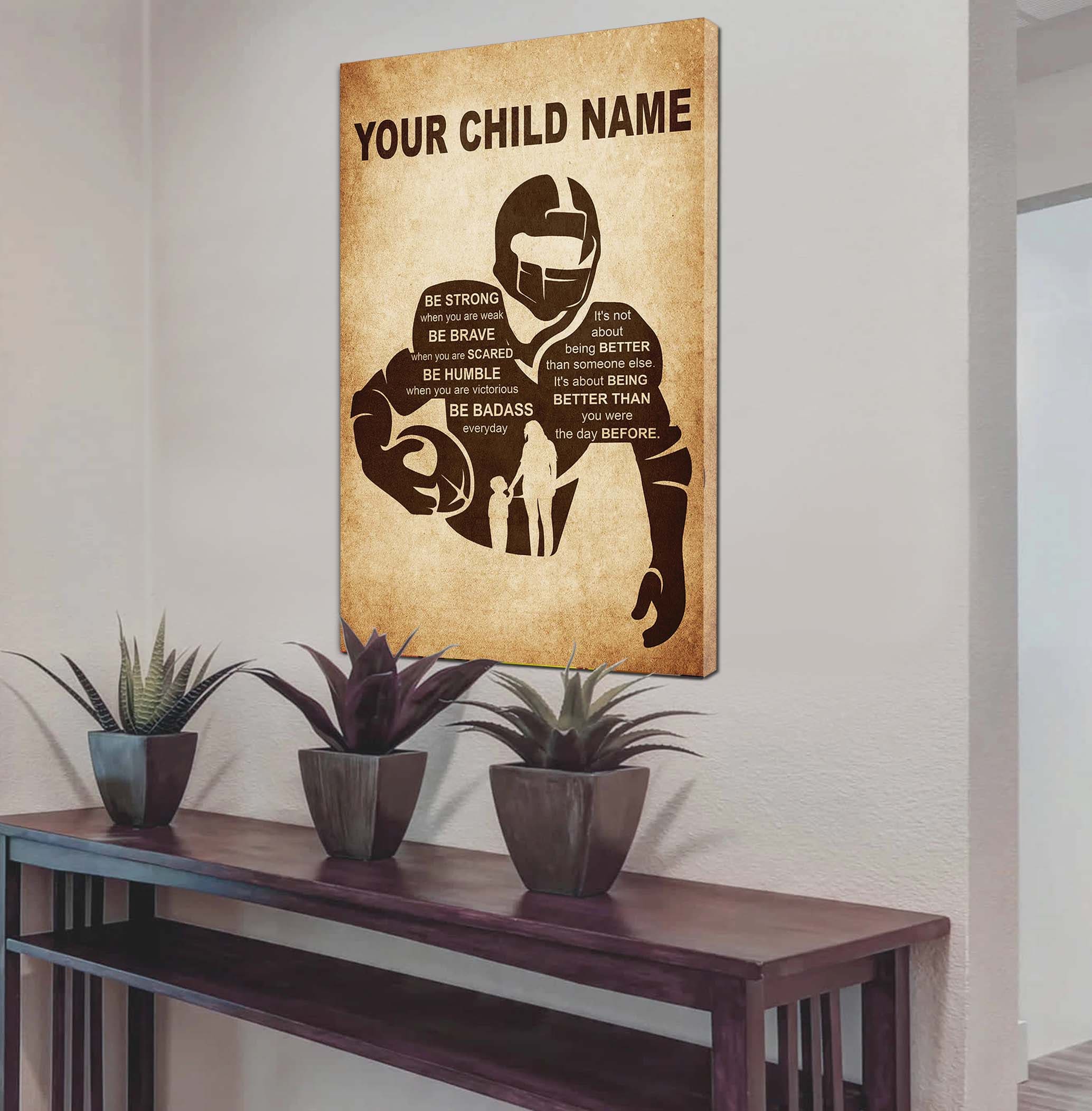 Personalized Your Child Name From Mom To Son Basketball Poster Canvas It's Not About Being Better Than Someone Else It's About Being Better Than You Were The Day Before