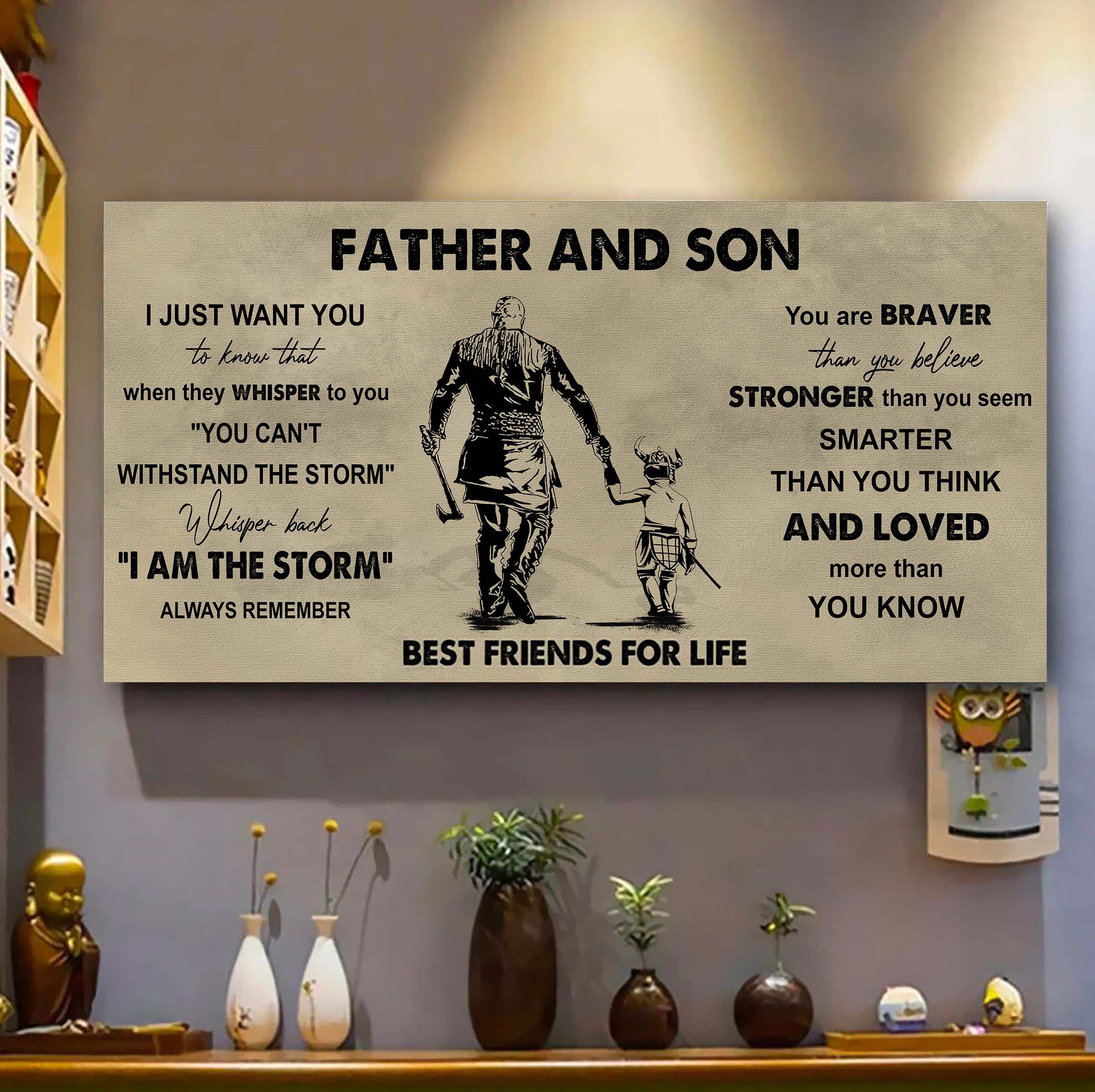 Viking Father And Son Best Friends For Life - I Am The Storm Poster Canvas Gift For Son From Father