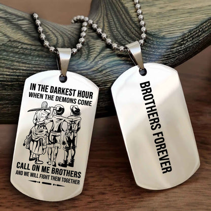 DRB Customizable engraved black dog tag double sided gift from brother, brother forevers NAG