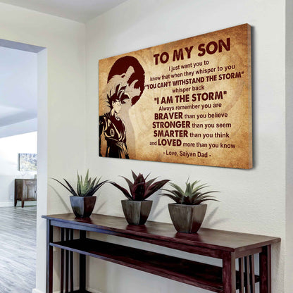 New Version Warrior Poster Canvas Whisper Back I'm The Storm From Dad To Son Gift For Your Son