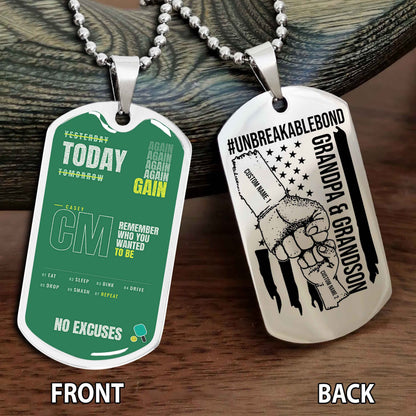 Personalized Double Side Graphic Dog Tag Grandpa And Grandson Remember Who You Wanted To Be