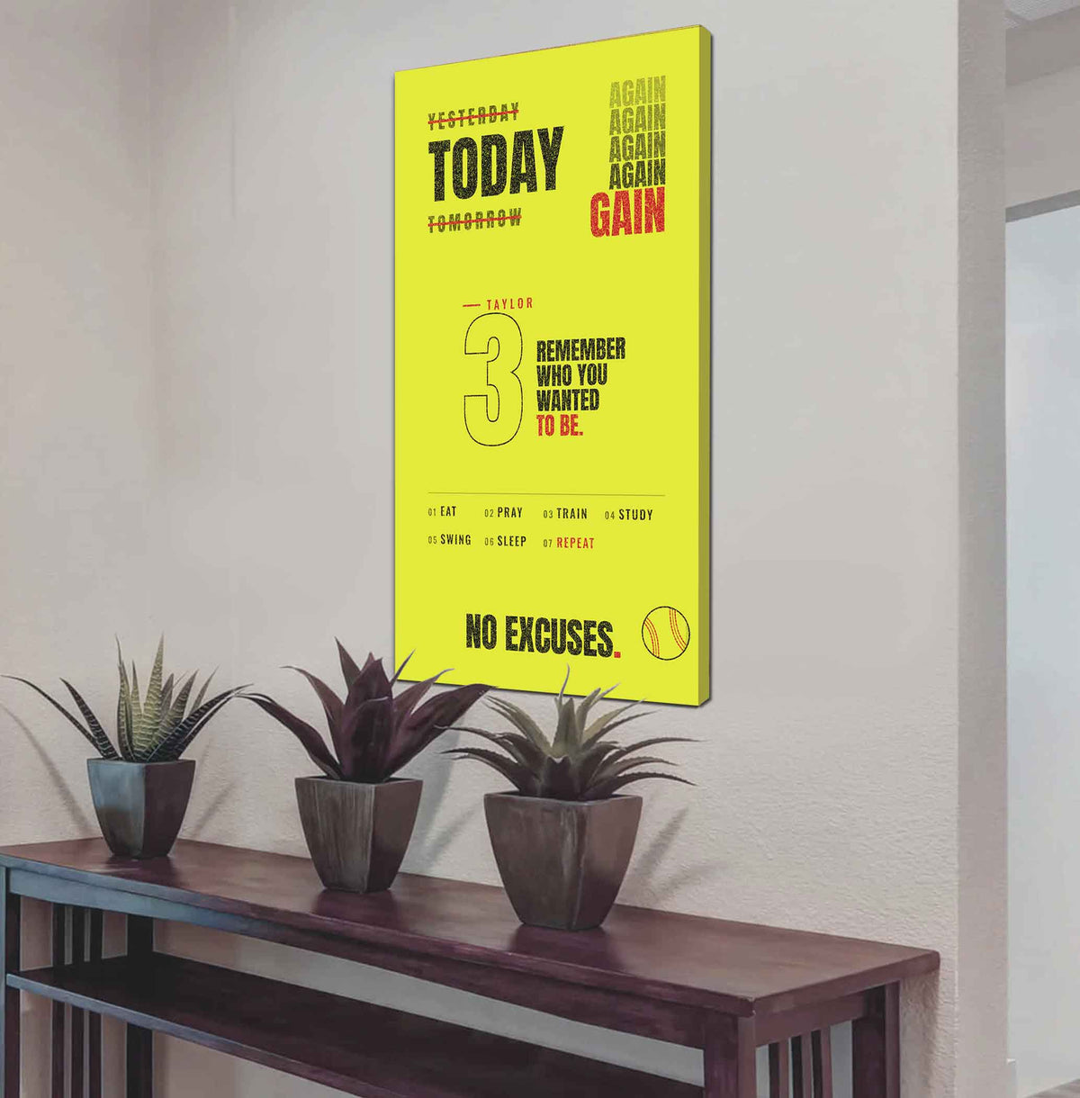 Sport Personalized Poster Canvas Remember Who You Wanted To Be Today Again Again Again Gain