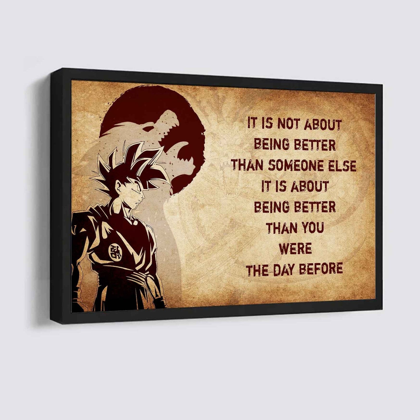 Viking Poster Canvas It's Not About Being Better Than Someone Else Best Gifts Motivation Quotes