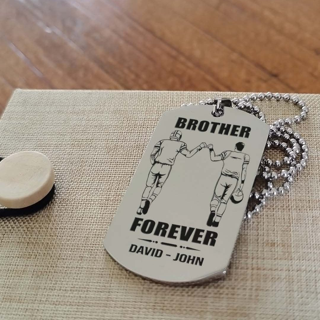 Customizable engraved black dog tag double sided gift from brother, brother forever