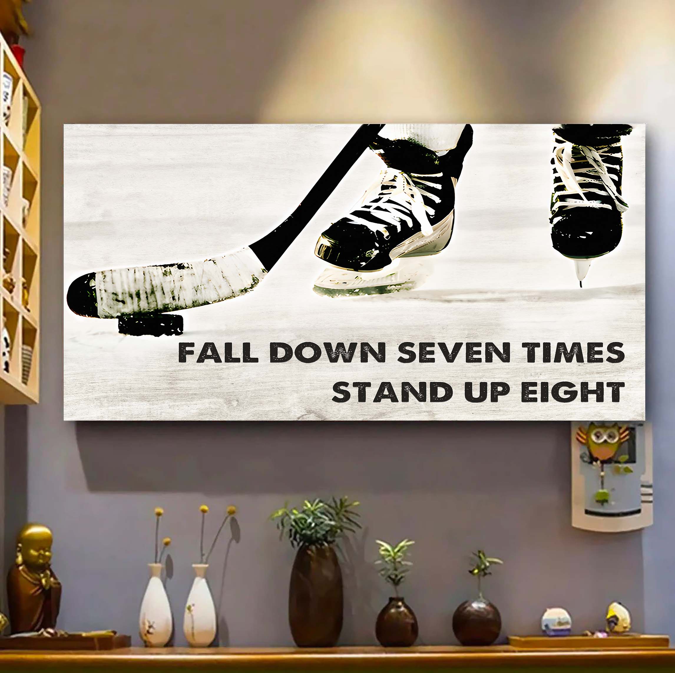 American football poster canvas fall down seven times stand up eight