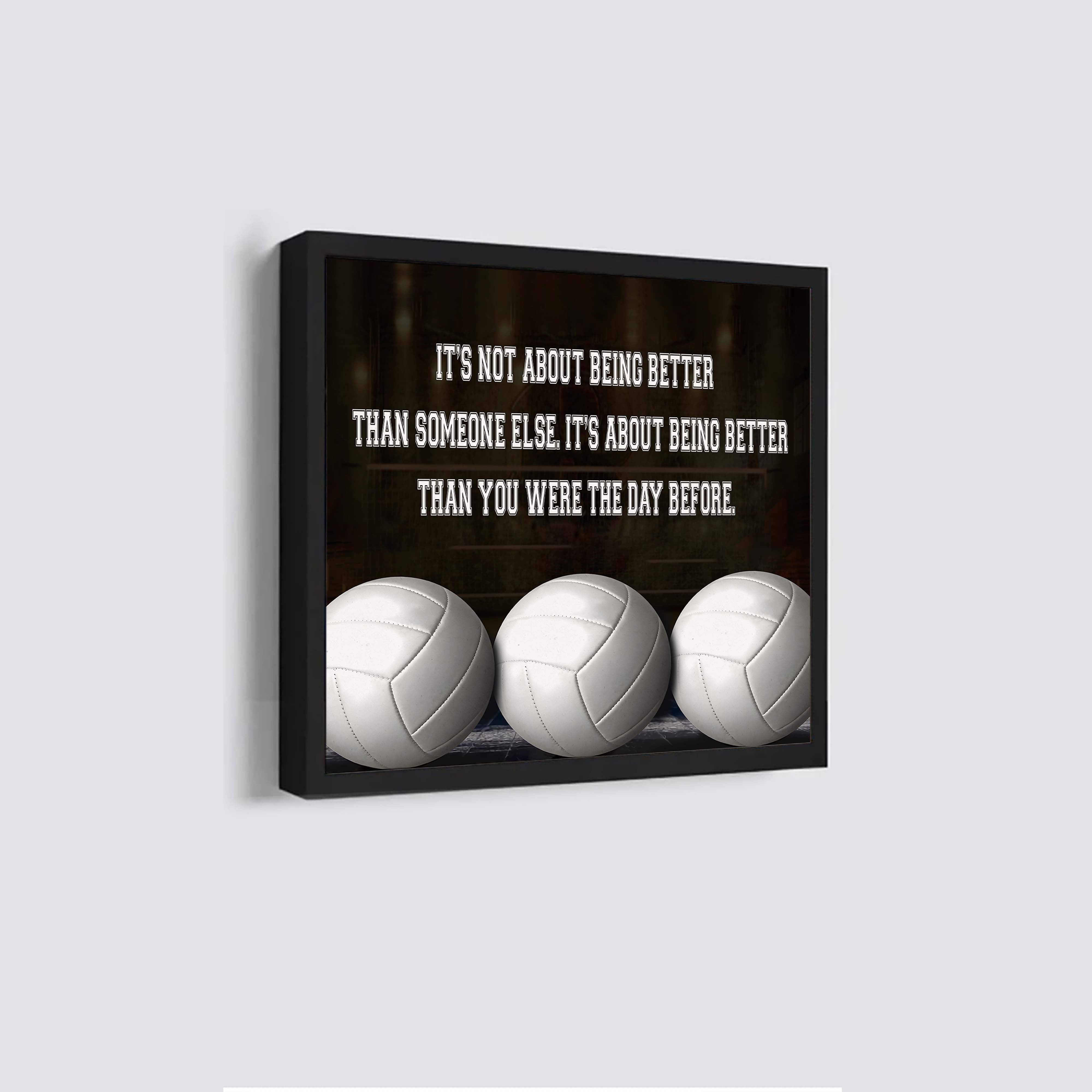 Basketball Square Poster Canvas It's Not About Being Better Than Someone Else It's About Being Better Than You Were The Day Before