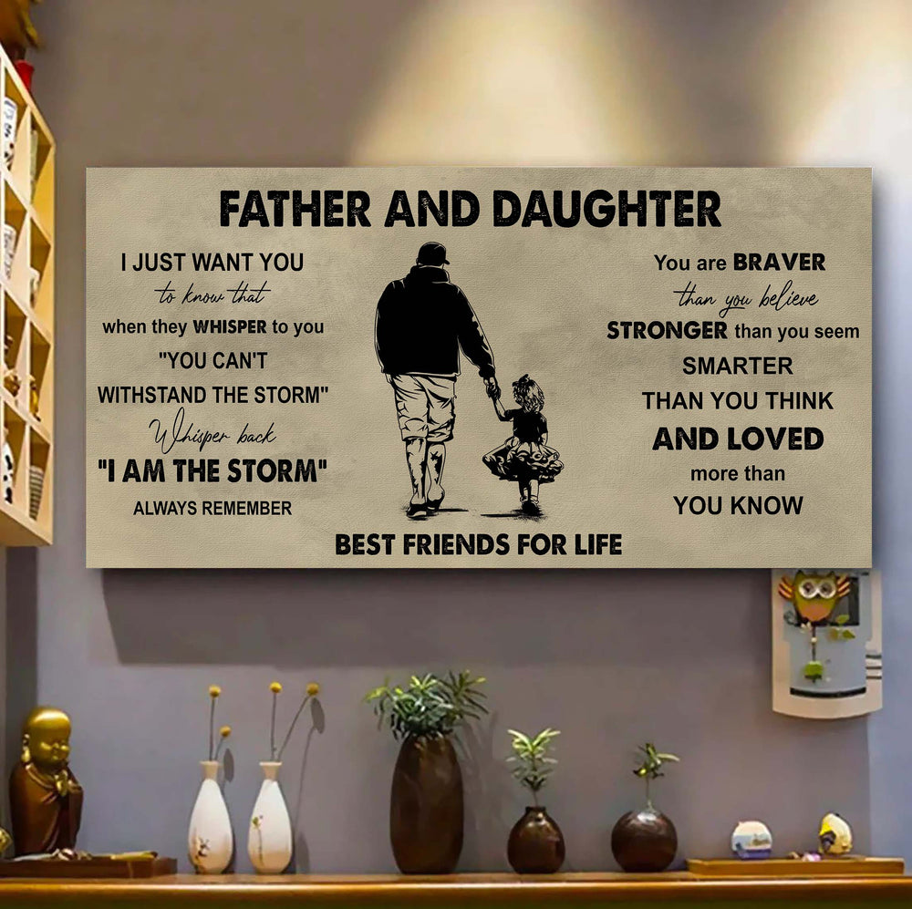 DRB Father And Son Best Friends For Life - I Am The Storm Poster Canvas Gift For Son From Father-Photo Upload