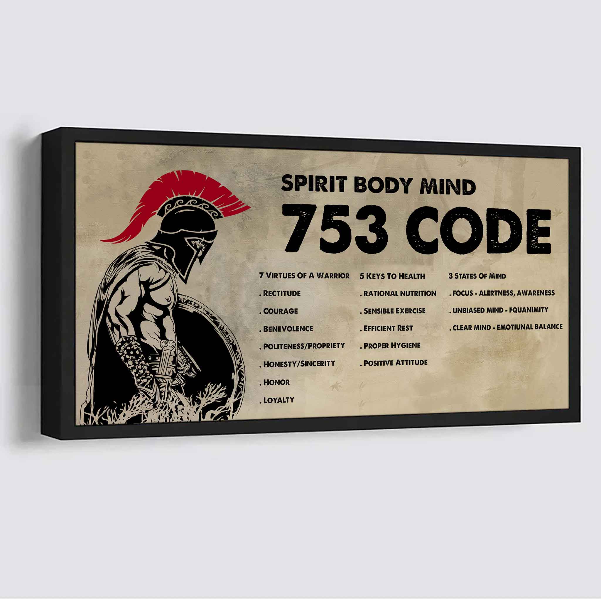 DRB VGT Poster Canvas 7 5 3 Code Motivation Quotes