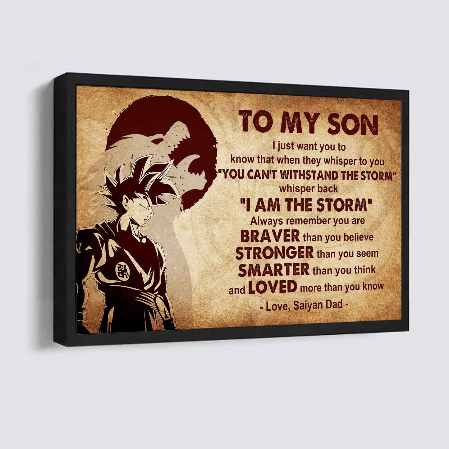 New Version Warrior Poster Canvas Whisper Back I'm The Storm From Dad To Son Gift For Your Son