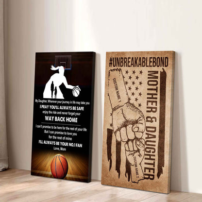 Mom And Daughter UnBreakable Bond - 2 Piece Canvas Wall Art - Never Forget Your Way Back Home