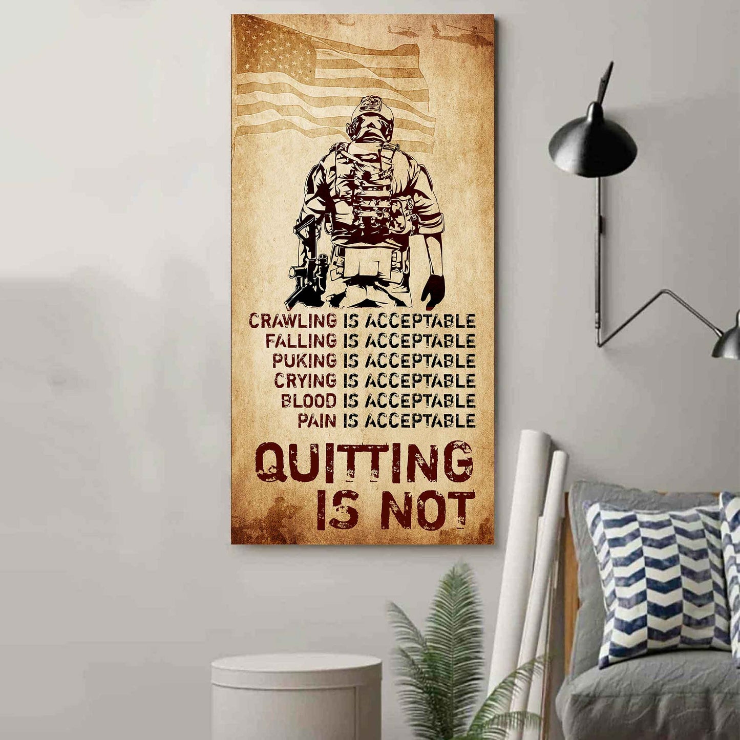 Warrior Quiting Is Not Poster Canvas Motivation Canvas Gift For You