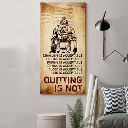 Warrior Quiting Is Not Poster Canvas Motivation Canvas Gift For You