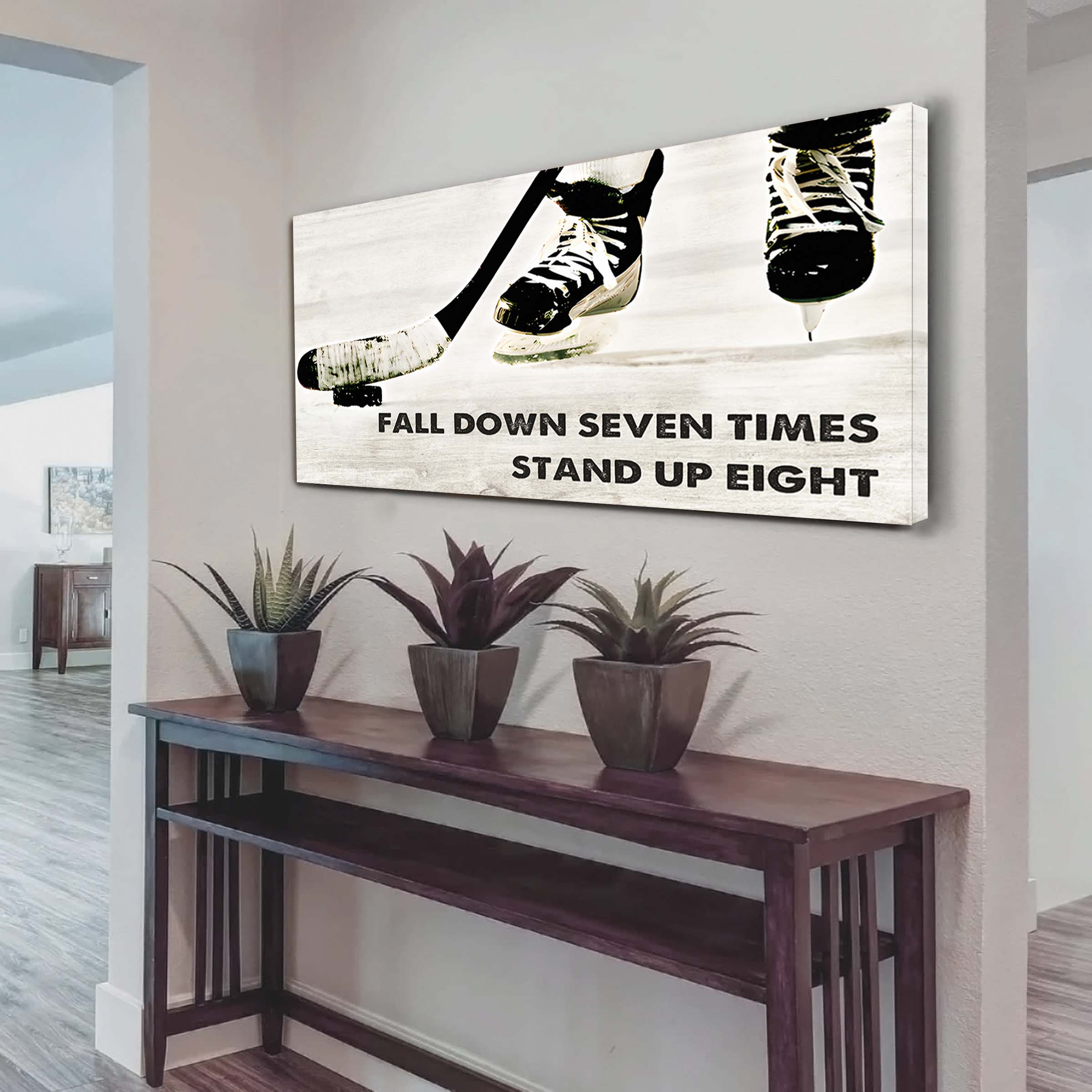 Soccer poster canvas fall down seven times stand up eight