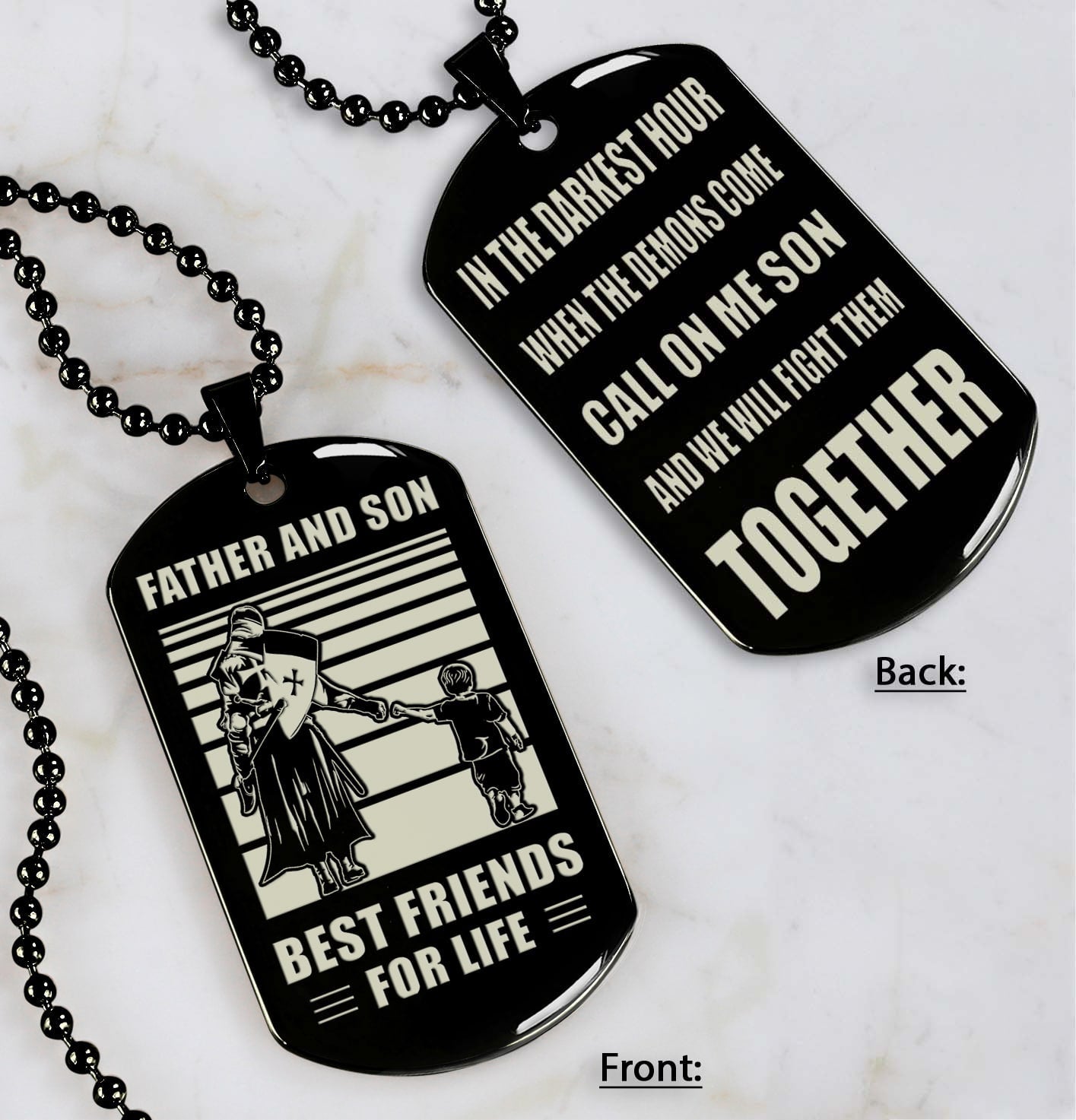 Personalized Double Sided Dog Tag Call On Me Son And We Will Fight Them Together Gifts For Your Son From Dad