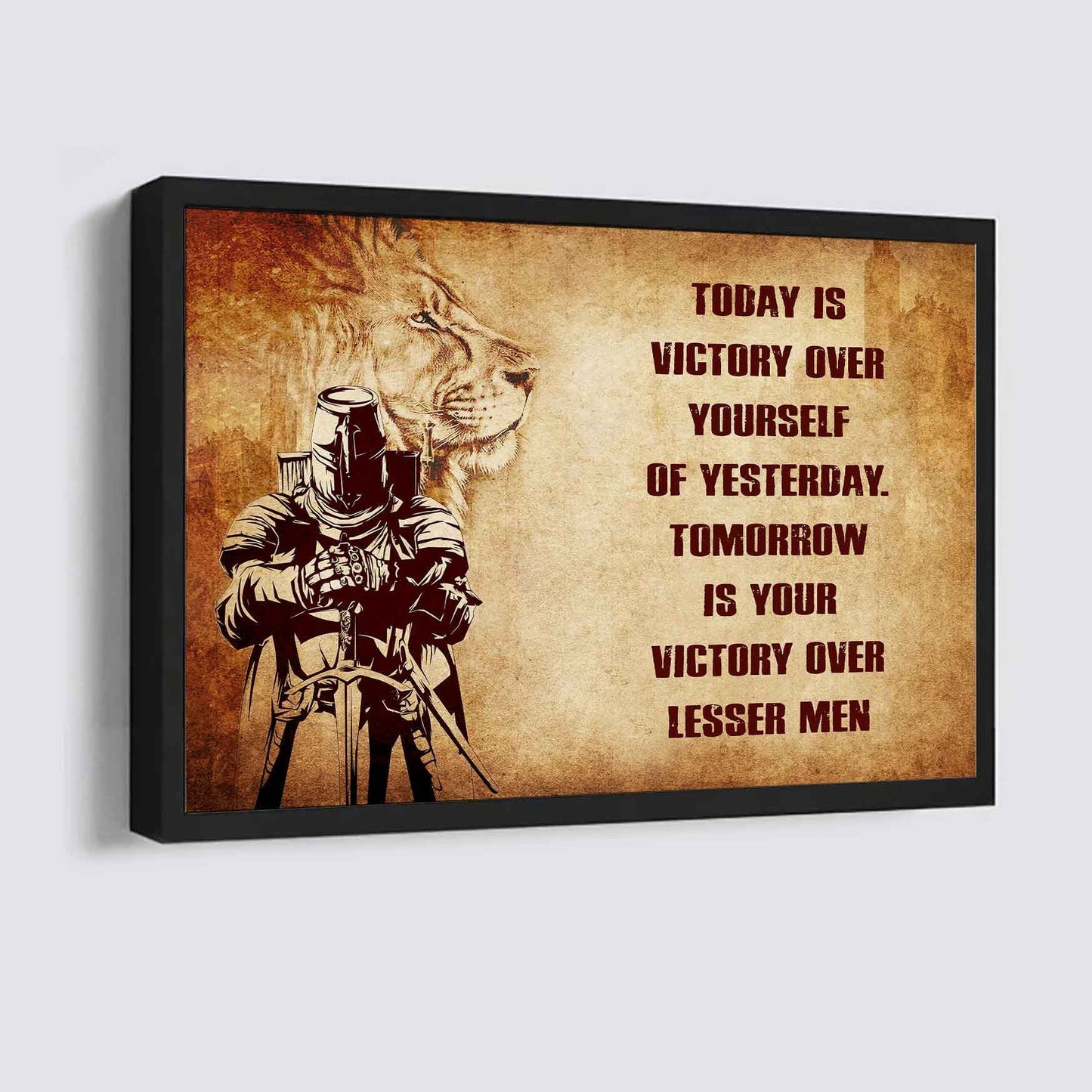 Viking Poster Canvas Today Is Victory Over Yourself Of Yesterday Best Gift With Motivation Quotes