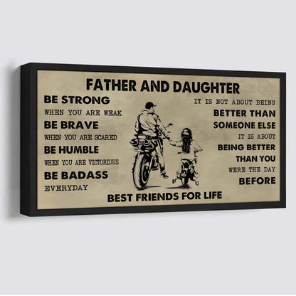 Samurai Father And Daughter Best Friends For Life - Be Strong When You Are Weak Poster Canvas Gift For Daughter From Father