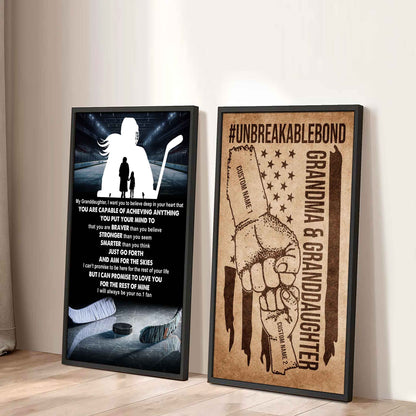 Grandma And Granddaughter UnBreakable Bond - 2 Piece Canvas Wall Art - That You Are Braver Than You Believe And Loved More Than You Know