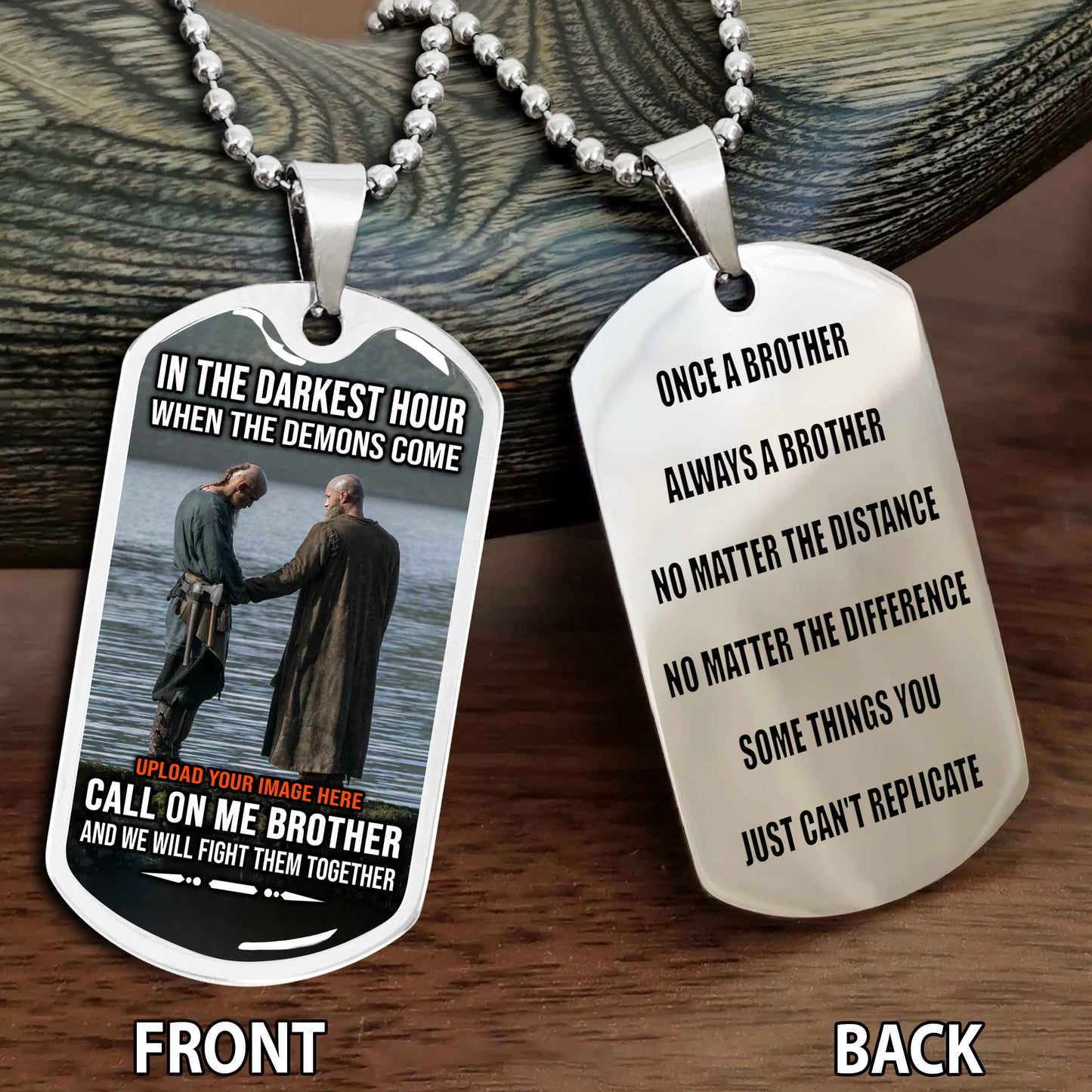 Personalized Double Side Graphic Dog Tag Brother Forever Gift For Your Brother