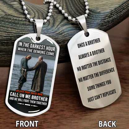 Personalized Double Side Graphic Dog Tag Brother Forever Gift For Your Brother