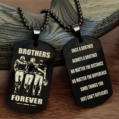 Cowboy Customizable engraved dog tag double sided gift from brother - Brother Forever Once A Brother Always A Brother
