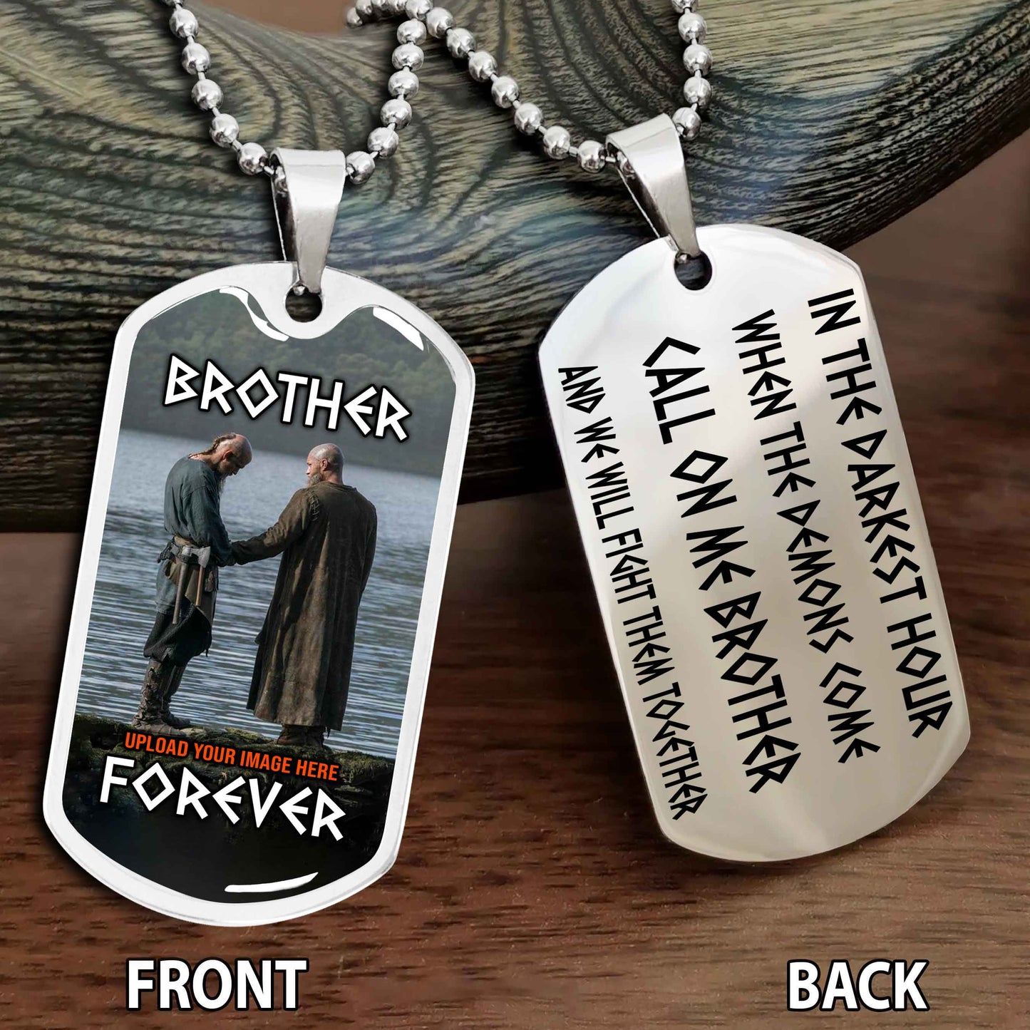 Personalized Double Side Graphic Dog Tag Brother Forever Gift For Your Brother