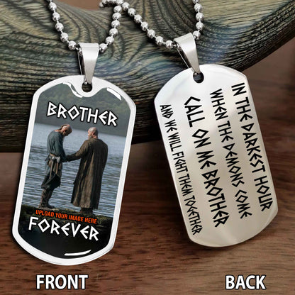 Personalized Double Side Graphic Dog Tag Brother Forever Gift For Your Brother