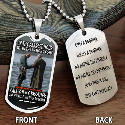 Personalized Double Side Graphic Dog Tag Brother Forever Gift For Your Brother