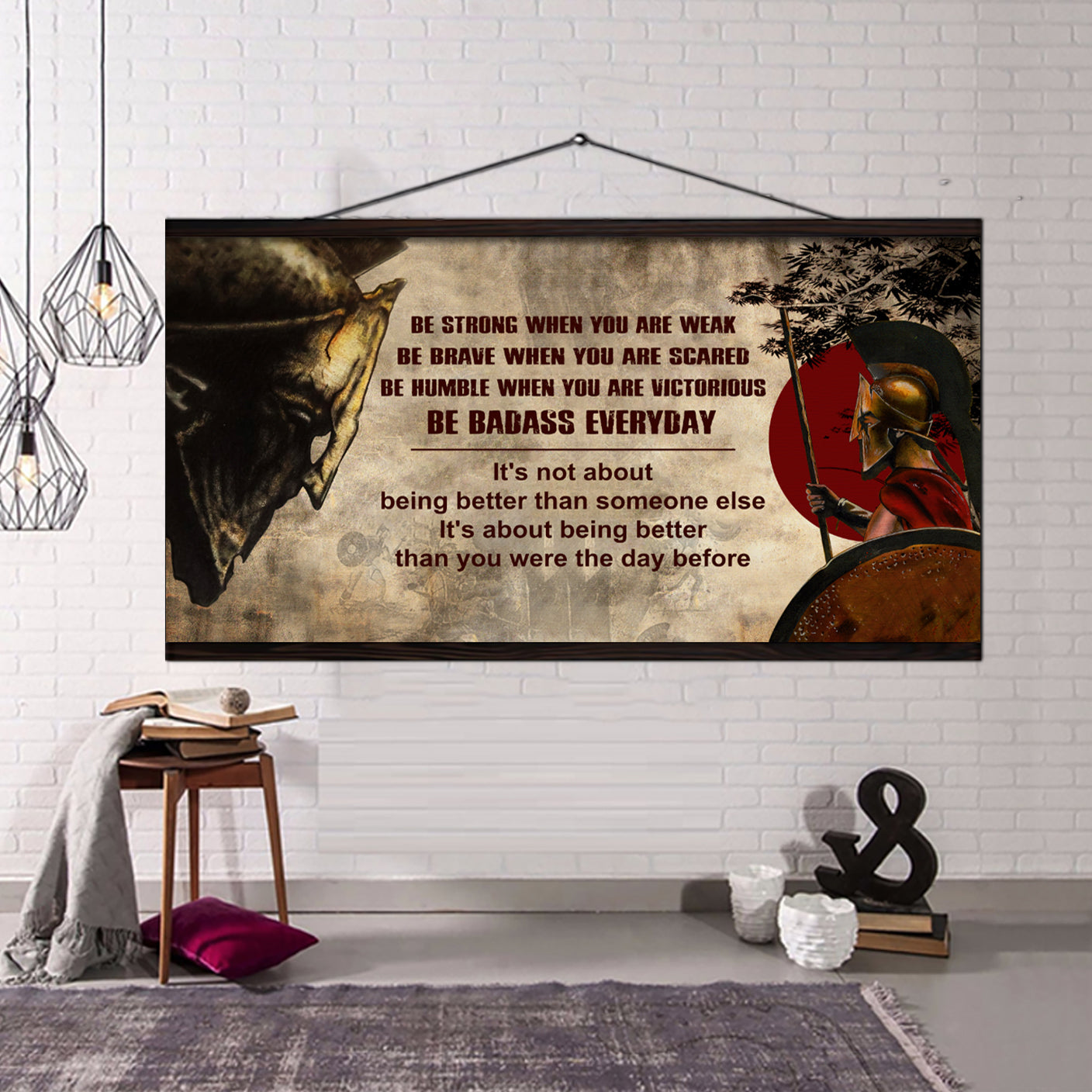 Spartan It's not About Being Better Than Someone Else Poster Canvas