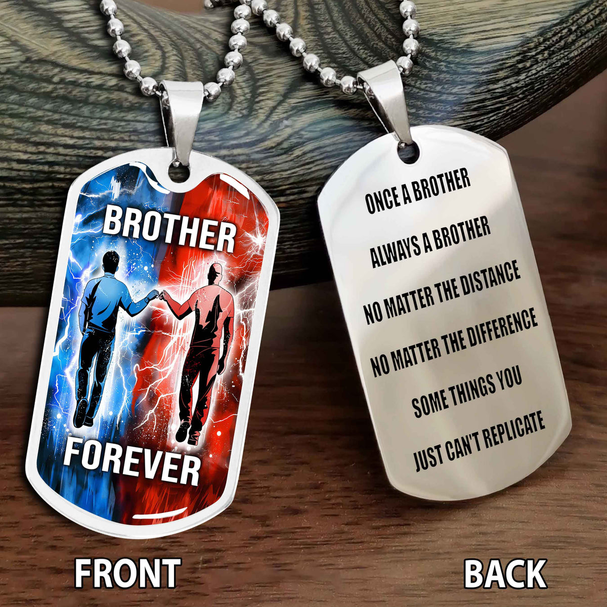 Personalized Double Side Graphic Dog Tag Gift For Brother Once A Soldier Always A Soldier