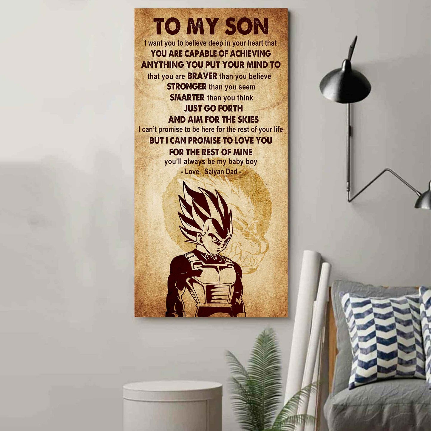 Warrior To My Son Just Go Forth And Aim For The Sky Poster Canvas Motivation Canvas Gift For Your Son