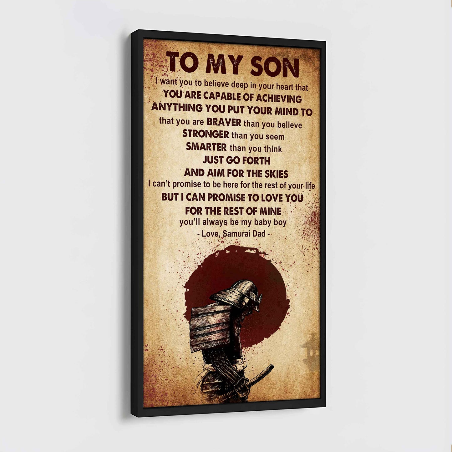 Warrior To My Son Just Go Forth And Aim For The Sky Poster Canvas Motivation Canvas Gift For Your Son