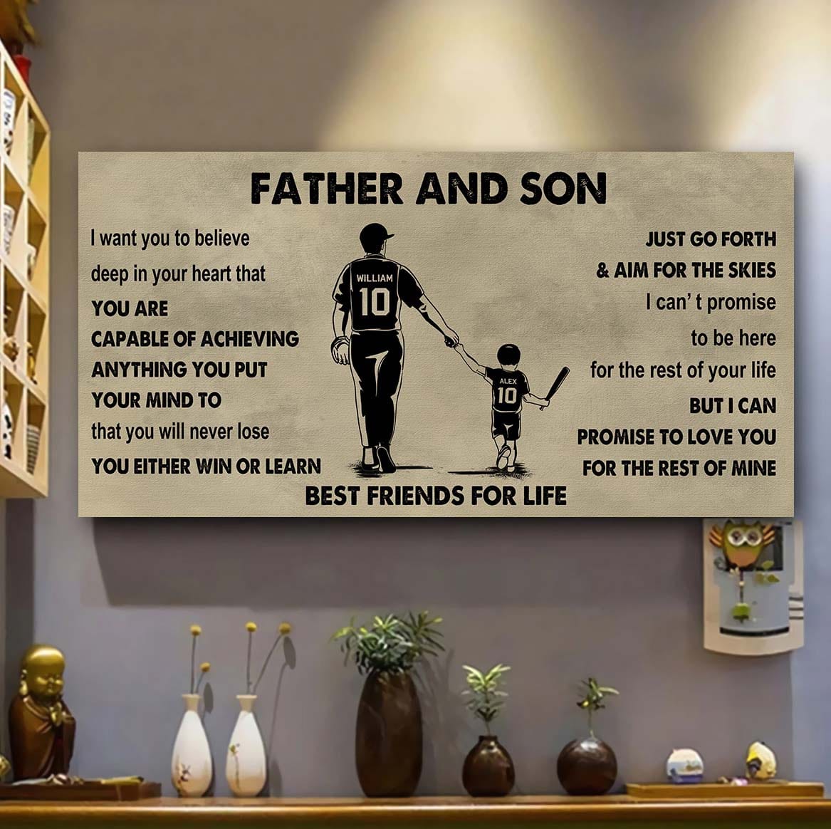 Sport-Family Father And Son Best Friends For Life - Ver 2 You Will Never Lose Poster Canvas Gift For Son From Father