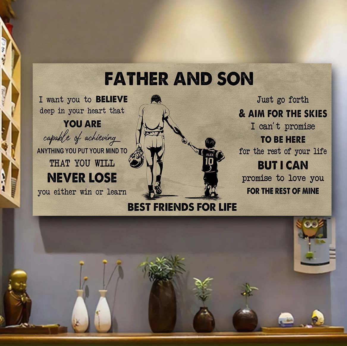 Father And Son Best Friend For Life - You Will Never Lose Poster Canvas Gift For Son From Father