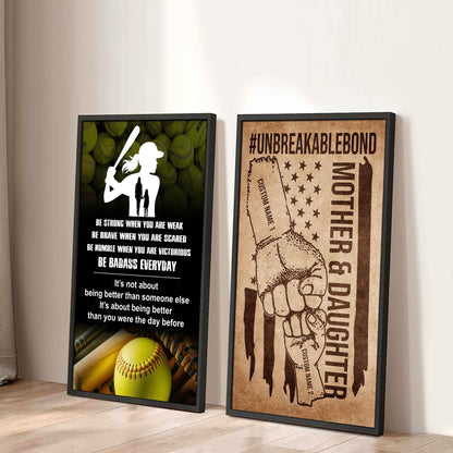 Mother And Daughter UnBreakable Bond - 2 Piece Canvas Wall Art - Be Strong When You Are Weak Be Badass Everyday