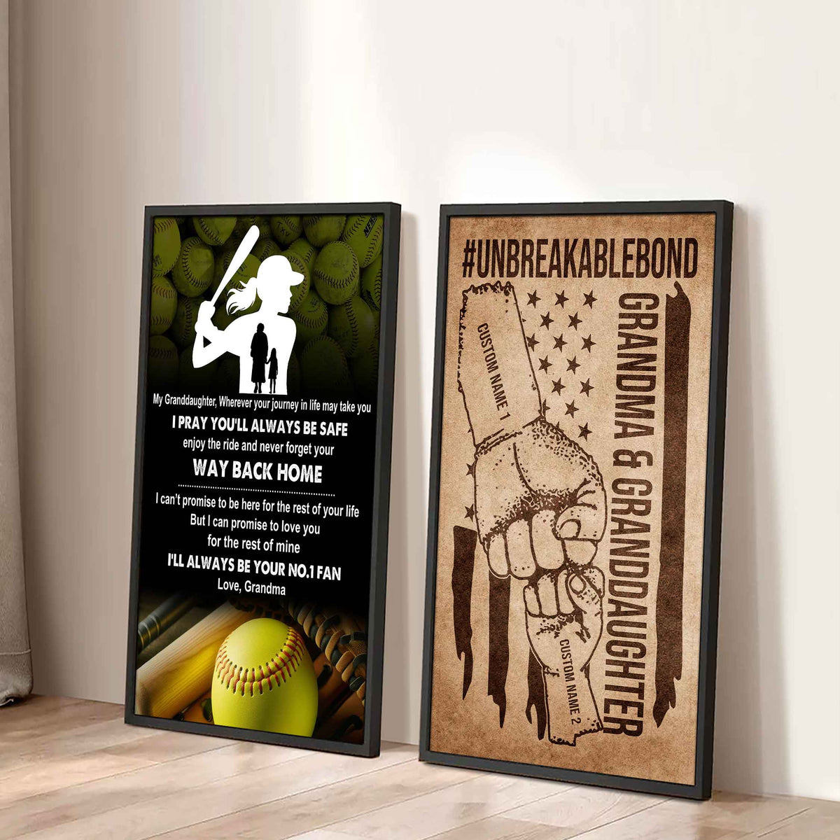 Grandma And Granddaughter UnBreakable Bond - 2 Piece Canvas Wall Art - Never Forget Your Way Back Home