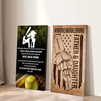 Dad And Daughter UnBreakable Bond - 2 Piece Canvas Wall Art - Never Forget Your Way Back Home