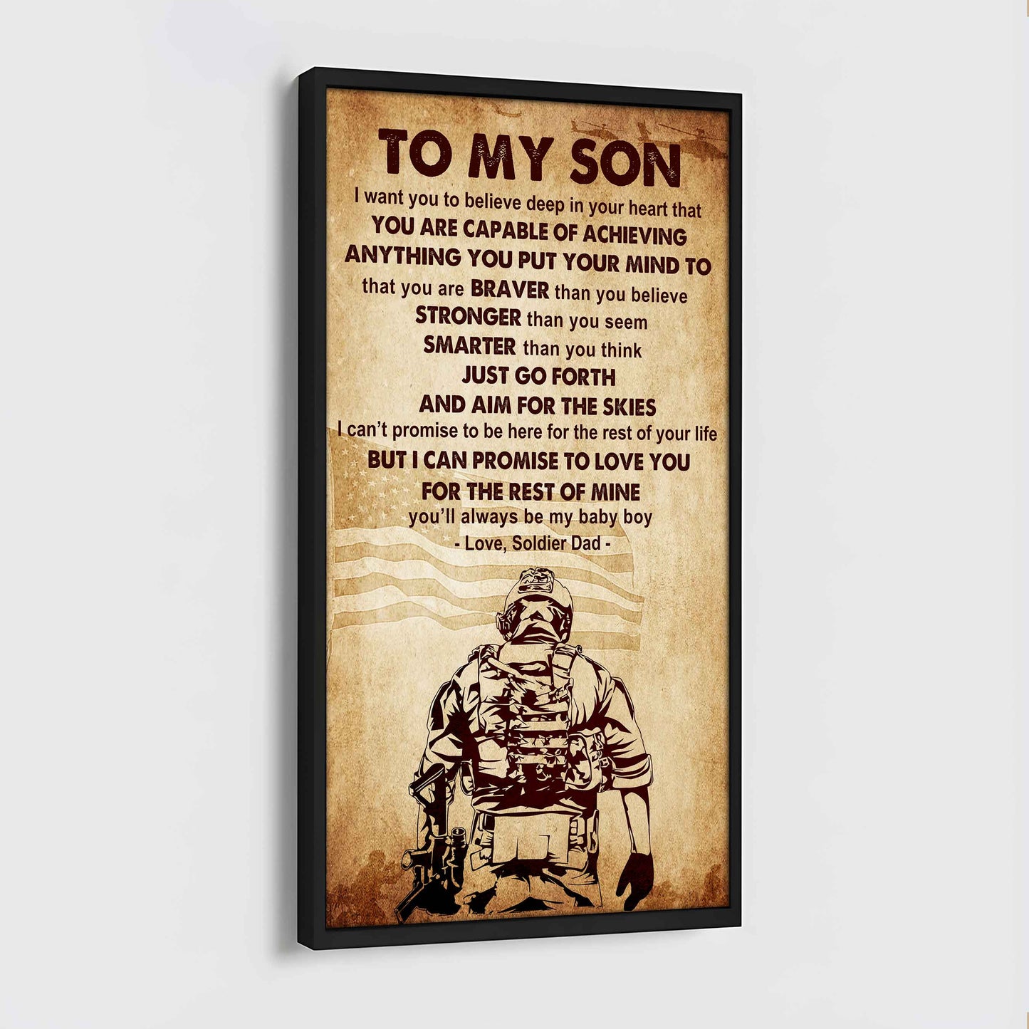 Warrior To My Son Just Go Forth And Aim For The Sky Poster Canvas Motivation Canvas Gift For Your Son