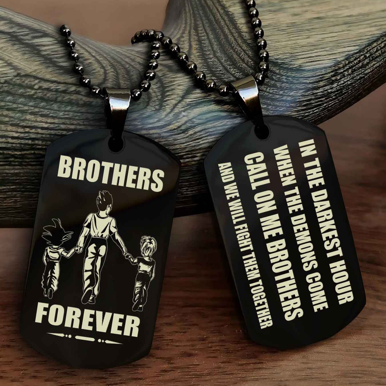 Viking Engraved Double Sided Dog Tag Call On Me Brother NAG Brothers Forever We Will Fight Them Together