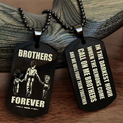 Viking Engraved Double Sided Dog Tag Call On Me Brother NAG Brothers Forever We Will Fight Them Together