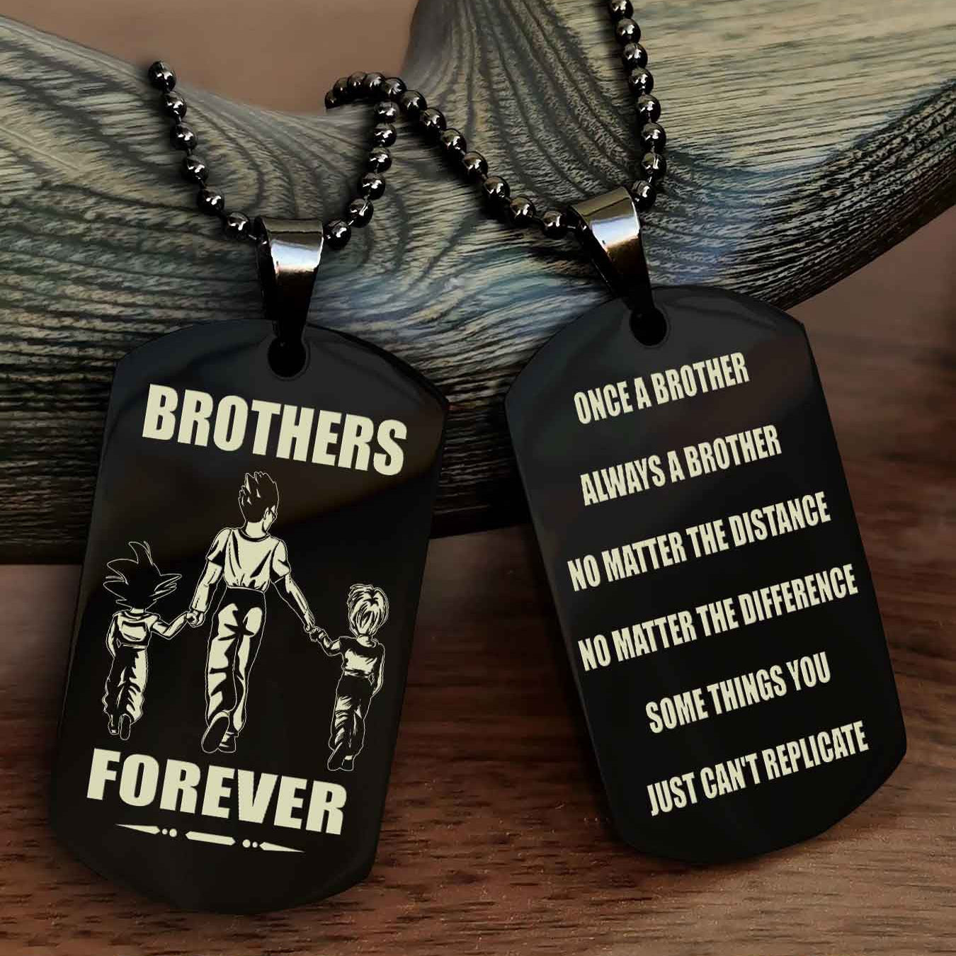 DRB Customizable engraved dog tag double sided gift from brother - Brother Forever Once A Brother Always A Brother