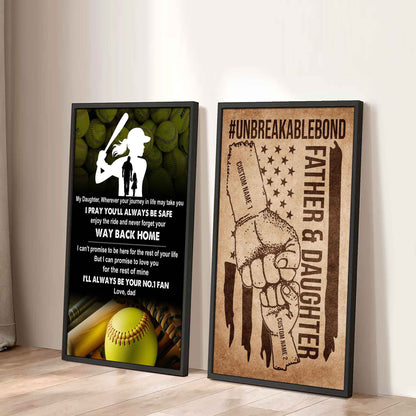 Dad And Daughter UnBreakable Bond - 2 Piece Canvas Wall Art - Never Forget Your Way Back Home