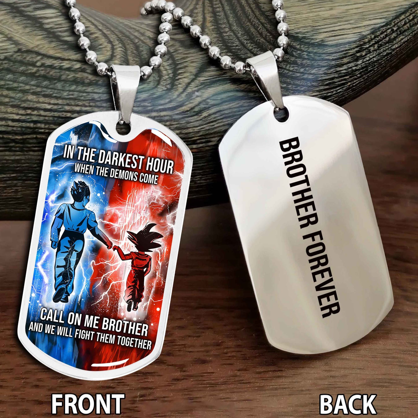 Personalized Double Side Graphic Dog Tag Gift For Brother Call On Me Brother And We Will Fight Them Together Brother Forever NAG