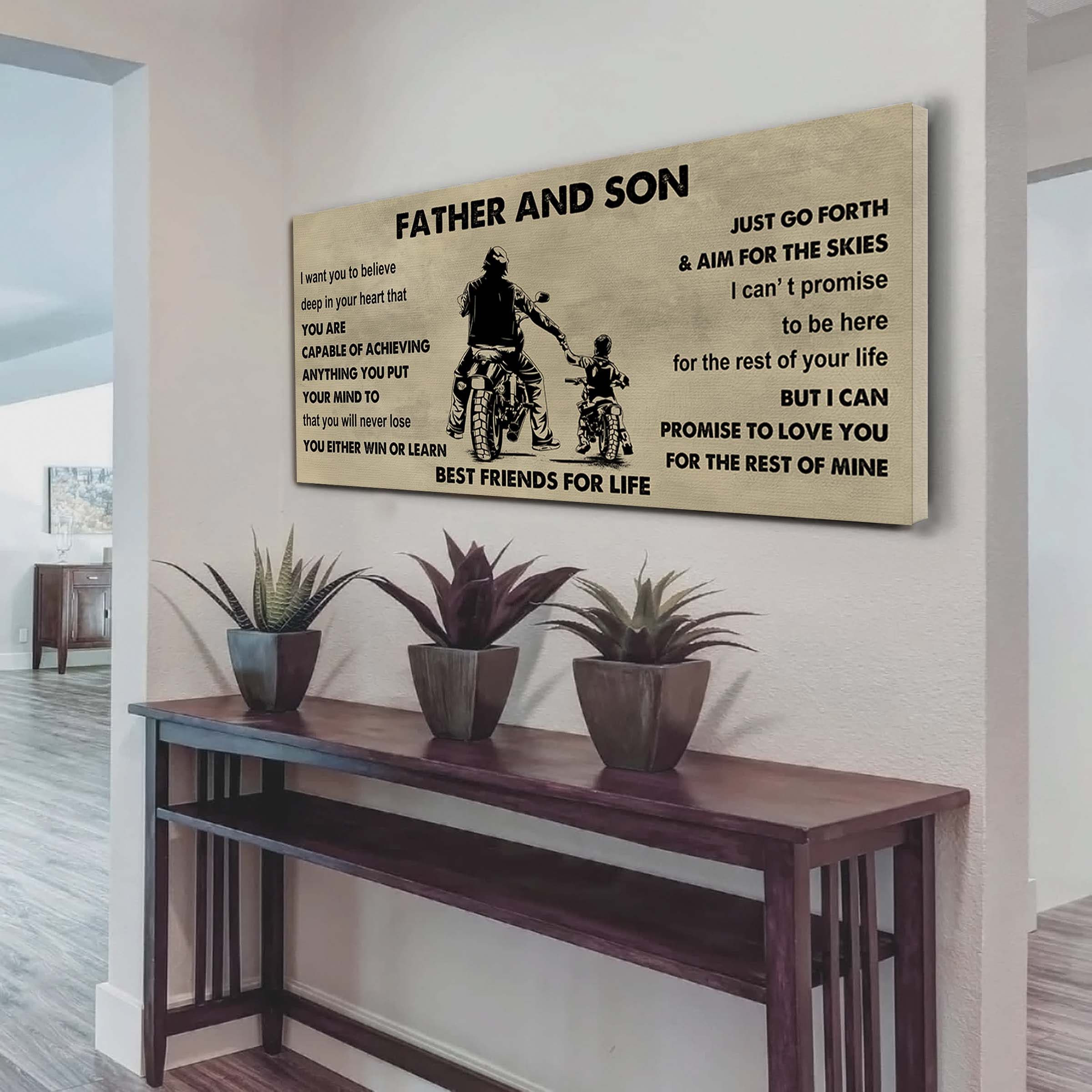 Biker Father And Son Best Friends For Life - Ver 2 You Will Never Lose Poster Canvas Gift For Son From Father