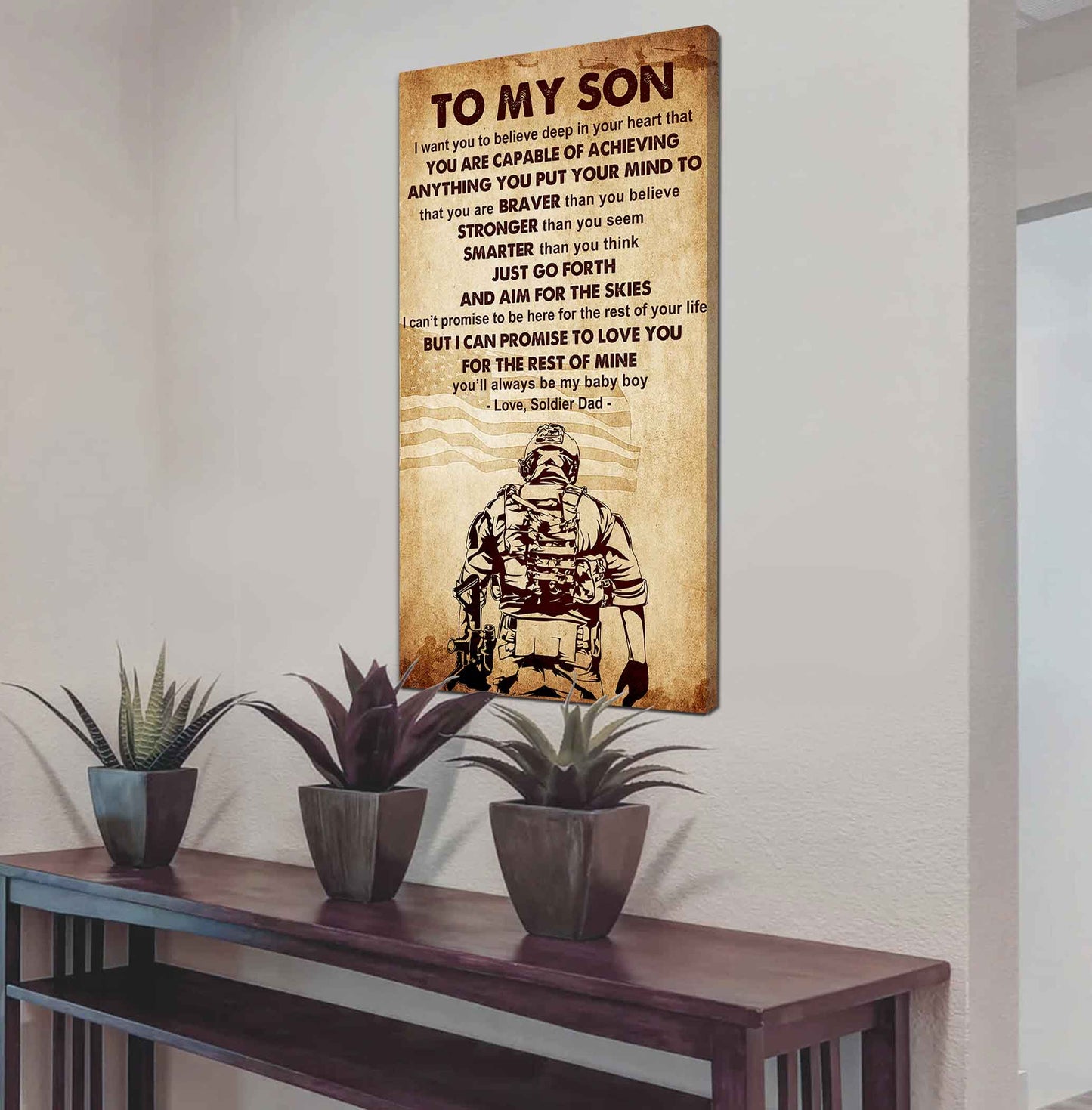 Warrior To My Son Just Go Forth And Aim For The Sky Poster Canvas Motivation Canvas Gift For Your Son