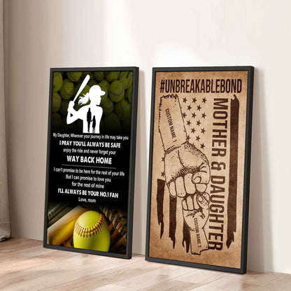 Mom And Daughter UnBreakable Bond - 2 Piece Canvas Wall Art - Never Forget Your Way Back Home